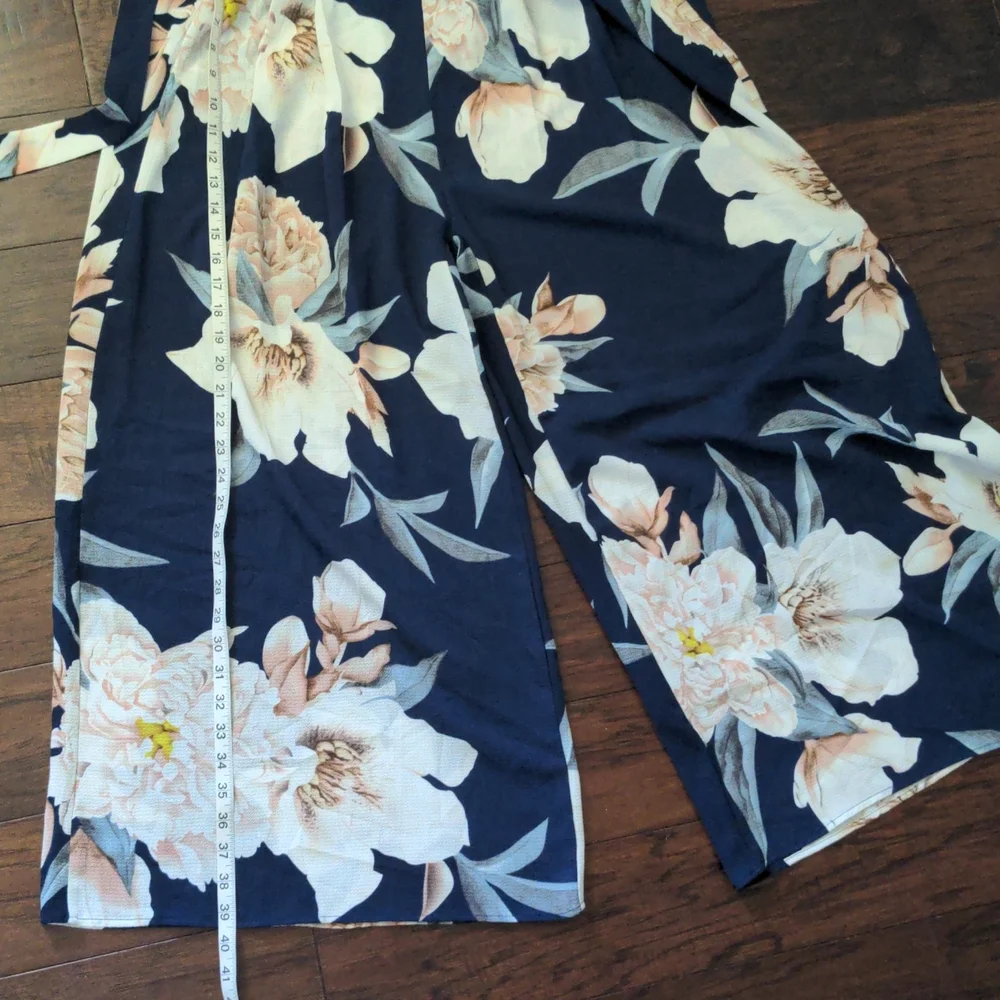 High Waist Wide Leg Pants Floral Print - Picture 9 of 10